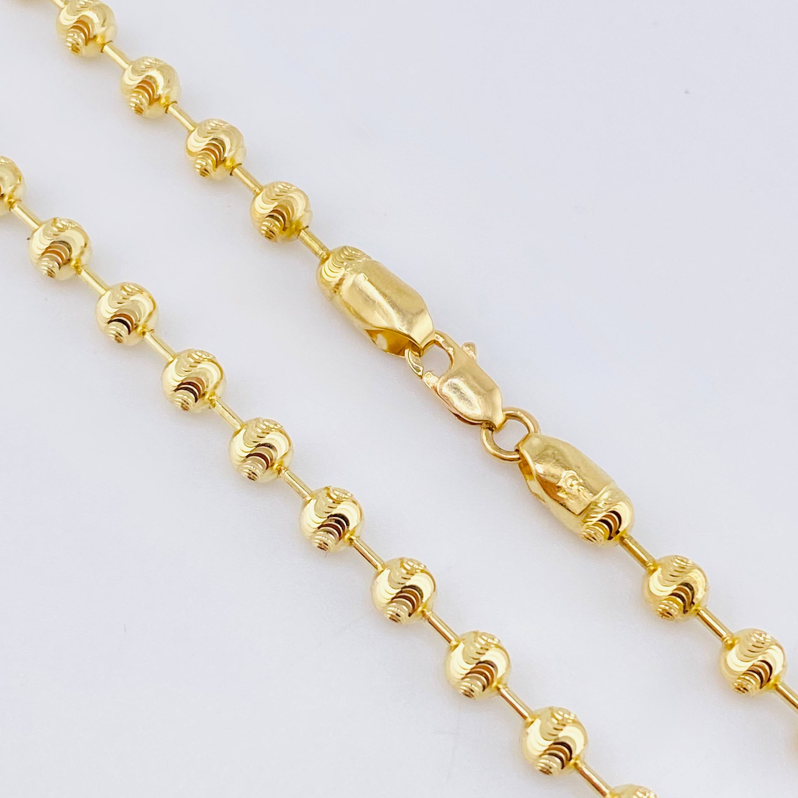 Cadena Militar Media Luna 16.85gr / 60cm / 4mm Oro Amarillo Nac.Esp. 18K ©