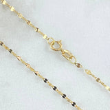 Set Cadena y Dije Flor Espejo + Corazon Silueta 1.45gr / Oro Amarillo 18K (Oferta) *