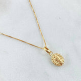 Set Cadena y Dije Veneciana + Virgen Guadalupe 1.8gr / 50cm / Oro 18K (Oferta)