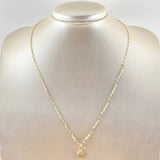 Set Cadena y Dije Flor Espejo + Virgen Milagrosa 1.3gr / 50cm / Oro 18K (Oferta)