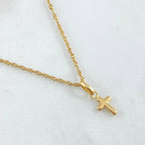 Set Cadena y Dije Singapur + Crúz 1.75gr / 40cm / Oro 18K (Oferta)