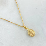 Set Cadena y Dije Singapur + Virgen Guadalupe Lisa 1.3gr / 50cm / Oro 18K (Oferta) -