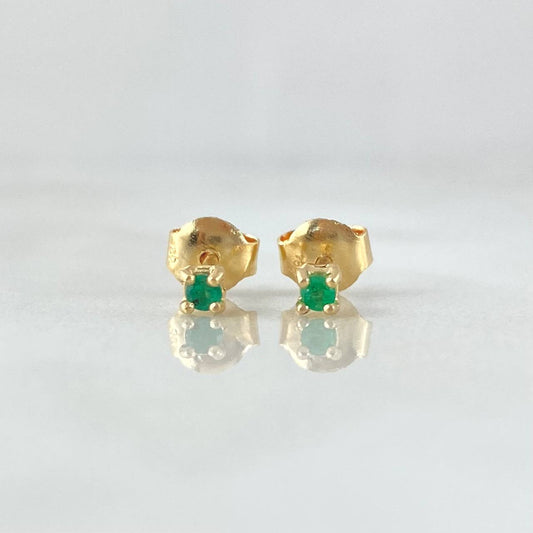 Topos Piedra 0.65gr / 2mm Esmeralda 12pts Oro Amarillo 18K (Joya) ©