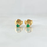 Topos Piedra 0.65gr / 2mm Esmeralda 12pts Oro Amarillo 18K (Joya) ©