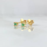 Topos Piedra 0.65gr / 2mm Esmeralda 12pts Oro Amarillo 18K (Joya) ©