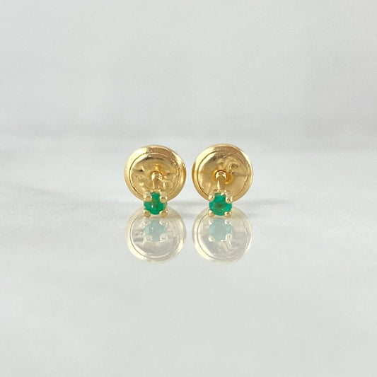 Topos Caja Cuatro Garras 0.5gr / 2mm Esmeraldas 7pts Oro Amarillo 18K (Joya) ©