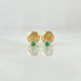 Topos Caja Cuatro Garras 0.5gr / 2mm Esmeraldas 7pts Oro Amarillo 18K (Joya) ©