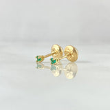 Topos Piedra 0.55gr / 2mm Esmeraldas 5pts Oro Amarillo 18K (Joya) *