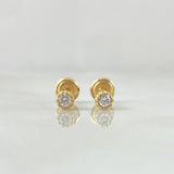 Topos Cabujón 1gr / 3.4mm Diamantes 36pts Oro Amarillo 18K (Joya) *
