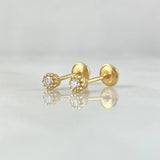 Topos Cabujón 1gr / 3.4mm Diamantes 36pts Oro Amarillo 18K (Joya) *