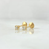 Topos Piedra Caja 0.8gr / 2.7mm Diamante 36pts Oro Amarillo 18K (Joya) ©