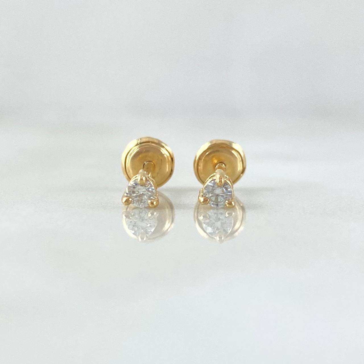 Topos Piedra 0.8gr / 3.1mm Diamante 36pts Oro Amarillo 18K (Joya) ©
