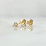 Topos Piedra 0.8gr / 3.1mm Diamante 36pts Oro Amarillo 18K (Joya) ©