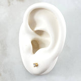 Topos Piedra 0.8gr / 3mm Diamantes 36pts Oro Amarillo 18K (Joya) *