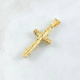 Dije Cruz Tronco 2.75gr / 3.7cm / Esmeraldas 65pts Oro Amarillo 18K (Joya) ©