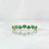 Anillo Eslabon 1.45gr / T8 / Esmeraldas 23pts Oro Amarillo 18K (Joya) ©