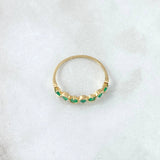 Anillo Eslabon 1.45gr / T8 / Esmeraldas 23pts Oro Amarillo 18K (Joya) ©