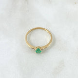 Anillo Solitario Puente 1.5gr / T6 3/4 / Esmeralda 25pts Oro Amarillo 18K (Joya) ©