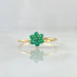Anillo Flor Driada 1.3gr / T6 1/2 / Esmeraldas 23pts Oro Amarillo 18K (Joya) ©