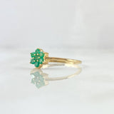 Anillo Flor Driada 1.3gr / T6 1/2 / Esmeraldas 23pts Oro Amarillo 18K (Joya) ©