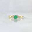 Anillo Solitario Cero Minimal 1.2gr / T6 1/2 / Esmeralda 23pts Diamantes 5pts Oro Amarillo 18K (Joya) ©