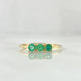 Anillo Trinity Esmeraldas 36pts 1.85gr / T7 3/4 / Oro Amarillo 18K *
