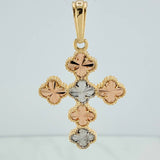 Dije Cruz Trebol 4.5gr / 4.1cm / Tres Oros Nac.Esp. 18K $