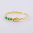Anillo Carril Estrella Esmeraldas 5pts 1.15g / T7 Oro Amarillo 18K