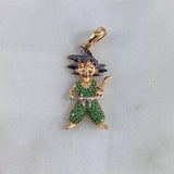 Dije Goku 6.1gr / 4cm / Circones Verdes Dos Oros Amarillo Blanco *