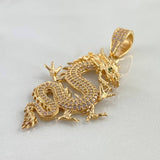 Dije Dragon 8.75gr / 5.2cm / Circones Blancos Verdes Oro Amarillo *