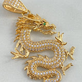 Dije Dragon 8.75gr / 5.2cm / Circones Blancos Verdes Oro Amarillo *