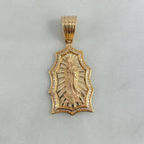 Dije Silueta Virgen de Guadalupe 7.7gr / 4.1cm / Circones Blancos Oro Amarillo *