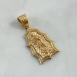 Dije Silueta Virgen de Guadalupe 7.7gr / 4.1cm / Circones Blancos Oro Amarillo *