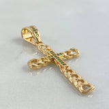 Dije Cruz GC 4.2gr / 4.5cm / Circones Verdes Oro Amarillo *