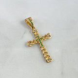 Dije Cruz GC 4.2gr / 4.5cm / Circones Verdes Oro Amarillo *
