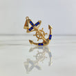 Dije Ancla Cristo 6.35gr / 4cm / Circones Azules Oro Amarillo *