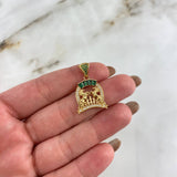 Dije Herradura Caballos 3.1gr / 2.8cm / Circones Blancos Verdes Oro Amarillo *