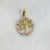 Dije Arbol De La Vida 2.1gr / 2.6cm / Circones Blancos Colores Oro Amarillo *