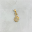 Dije Mano Saranghae 1.5gr / 2.6cm / Circones Blancos Oro Amarillo *