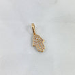 Dije Mano Hamsa 1.15gr / 2cm / Circones Blancos Oro Amarillo *