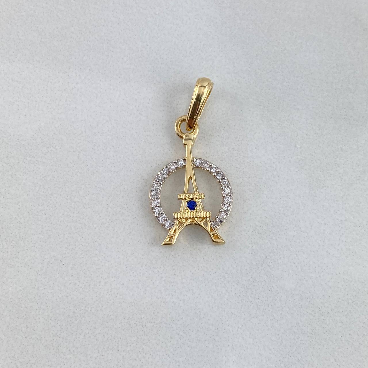 Dije Torre Eiffel 1.2gr / 2cm / Circones Blancos Azul Oro Amarillo *