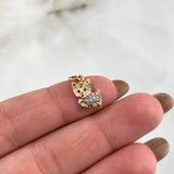Dije Perrito 0.95gr / 1.8cm / Circones Blancos Azules Dos Oros Amarillo Blanco *