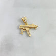 Dije Arma 2.35gr / 2.2cm / Circones Blancos Oro Amarillo *