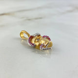 Dije Calavera Serpiente 7.15gr / 3cm / Circones Blancos Fucsias Dos Oros Amarillo Blanco *
