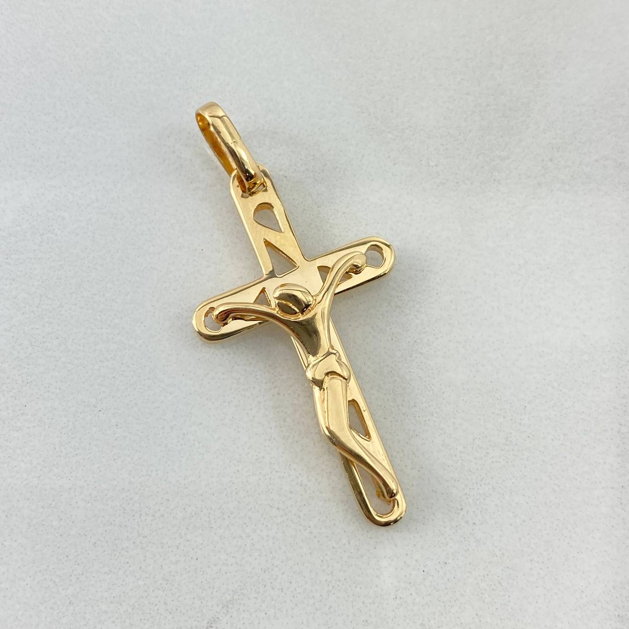Dije Cruz Cristo 4.1gr / 3.7cm / Circular Oro Amarillo *