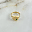 Anillo Sello Trinity 4.2gr / T10 1/4 / Circones Verdes Blancos Oro Amarillo *