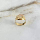 Anillo Sello 4.35gr / T10 / Cuadrado Rayado Tres Oros *