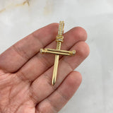 Dije Cruz Clavo 4gr / 4.7cm / Circones Blancos Oro Amarillo *