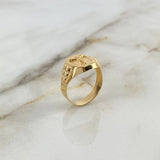 Anillo Sello Cristo 3.85gr / T10 1/2 / Cuadrado Oro Amarillo