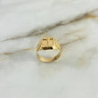 Anillo Sello Cristo 3.9gr / T9 / Cuadrado Oro Amarillo